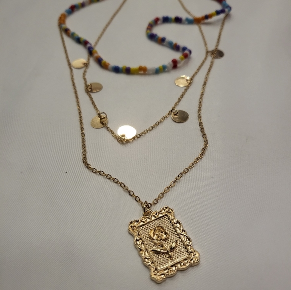 TALBOTS & Ann Taylor LOFT Sz 4 Wide Leg Denim Jean Bundle with Bonus Necklace - Picture 3 of 7